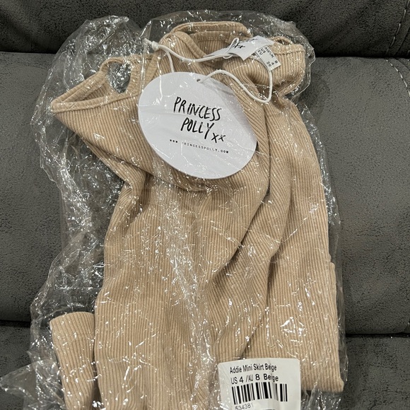 Princess Polly ADDIE MINI SKIRT BEIGE - Picture 3 of 3